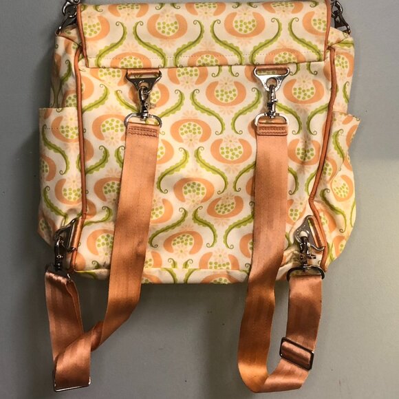 PETUNIA PICKLE BOTTOM Pink Peach Green Diaper Bag Backpack Changing Pad - Picture 8 of 14